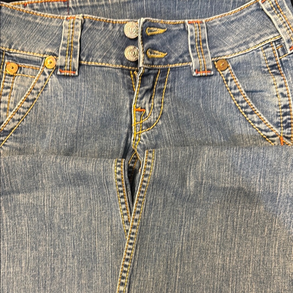 True Religion Blue Boot Cut Jeans with Classic Medium Wash